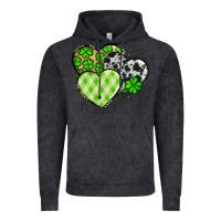 Vintage Black St. Patrick's Day cowhide hearts Vintage Hoodie - OliviaCreatesArt