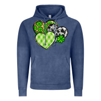 Vintage Denim St. Patrick's Day cowhide hearts Vintage Hoodie - OliviaCreatesArt