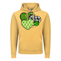Vintage Mustard St. Patrick's Day cowhide hearts Vintage Hoodie - OliviaCreatesArt