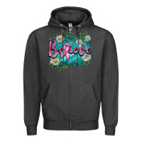Charcoal Heather breast cancer believe Zipper Hoodie - BarkalooDesign