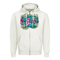 Oatmeal Heather breast cancer believe Zipper Hoodie - BarkalooDesign