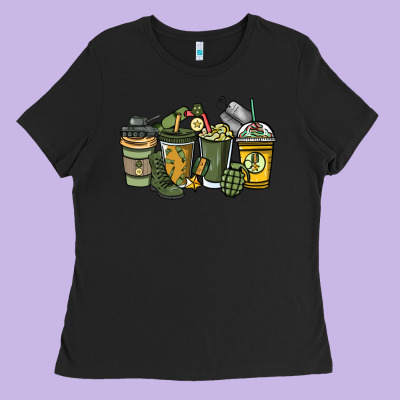 Army Coffee Cups 4th Of July Ladies Tee Designed By Howdyjamesfarm