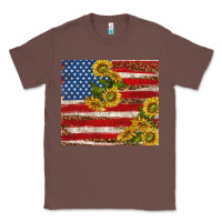 Chestnut American flag sunflowers with leopard Classic Tee - TumblerDesignByShophia