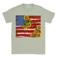 Matcha American flag sunflowers with leopard Classic Tee - TumblerDesignByShophia