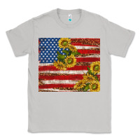 Moon Dust American flag sunflowers with leopard Classic Tee - TumblerDesignByShophia