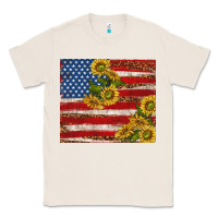 Natural American flag sunflowers with leopard Classic Tee - TumblerDesignByShophia
