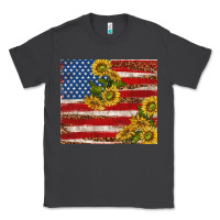 Smoke American flag sunflowers with leopard Classic Tee - TumblerDesignByShophia