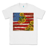 White American flag sunflowers with leopard Classic Tee - TumblerDesignByShophia