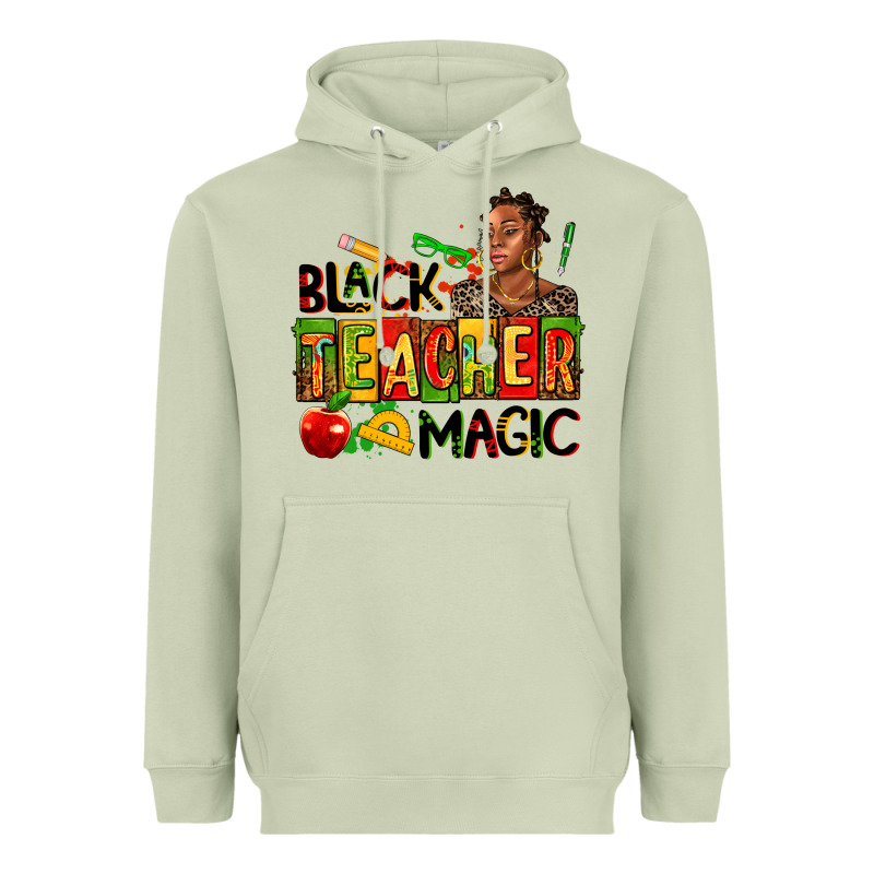 Black Teacher  Magic Heavyweight Hoodie by AdoDesignShop | Teevron