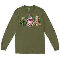 Army Green Mexican Day Of The Dead Coffee Cups Long Sleeve Tee - FaDigitalArtStudio