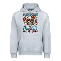 Heather Grey surviving purely out of spite Urban Hoodie - JahusDesignShop