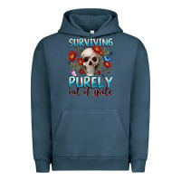 Pigment Midnight Navy surviving purely out of spite Urban Hoodie - JahusDesignShop