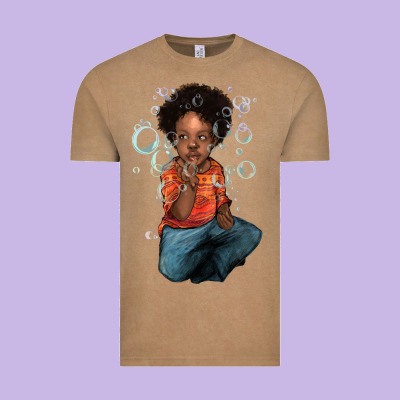 Afro Black Boy Vintage Tee Designed By Howdyjamesfarm