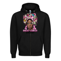 Black breast cancer warrior black woman Zipper Hoodie - BarkalooDesign