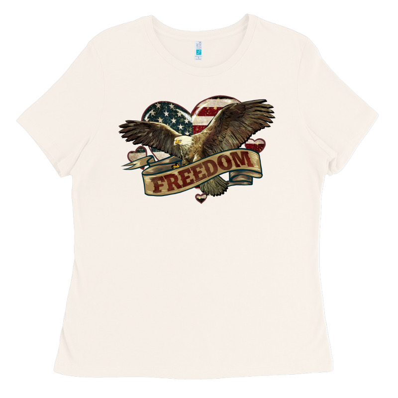 Freedom America Eagle 4th Of July Ladies Tee by HowdyJamesFarm | Teevron