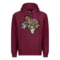 Burgundy Happy Easter Texas Premium Hoodie - CowhideDigitalArt
