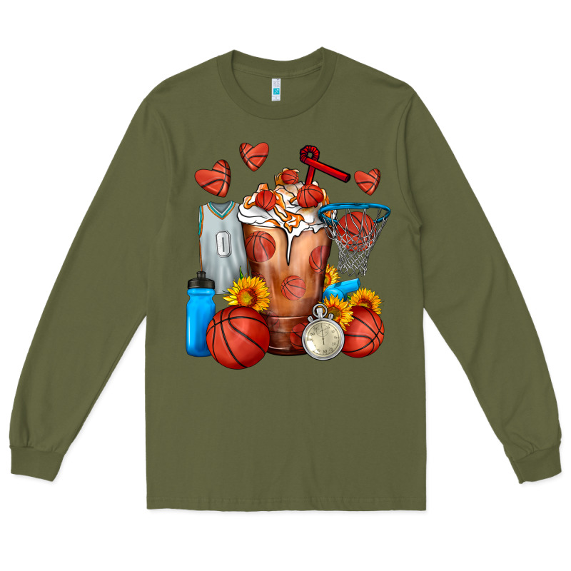 Basketball Sunflower Frappe Long Sleeve Tee by FaDigitalArtStudio | Teevron