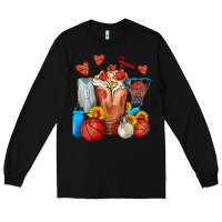 Black Basketball Sunflower Frappe Long Sleeve Tee - FaDigitalArtStudio