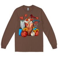 Chestnut Basketball Sunflower Frappe Long Sleeve Tee - FaDigitalArtStudio