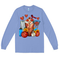 Colony Blue Basketball Sunflower Frappe Long Sleeve Tee - FaDigitalArtStudio