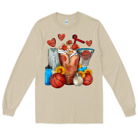 Mushroom Basketball Sunflower Frappe Long Sleeve Tee - FaDigitalArtStudio