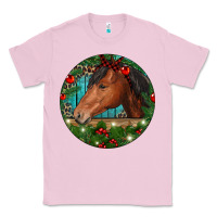 Bubblegum Pink Western Horse Christmas Classic Tee - RanaPortraitStore