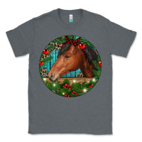 Charcoal Heather Western Horse Christmas Classic Tee - RanaPortraitStore