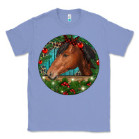 Colony Blue Western Horse Christmas Classic Tee - RanaPortraitStore