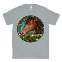 Heather Grey Western Horse Christmas Classic Tee - RanaPortraitStore