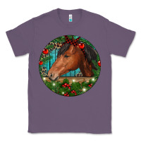 Lavender Western Horse Christmas Classic Tee - RanaPortraitStore