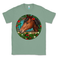 Sage Western Horse Christmas Classic Tee - RanaPortraitStore