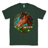 Sports Green Western Horse Christmas Classic Tee - RanaPortraitStore