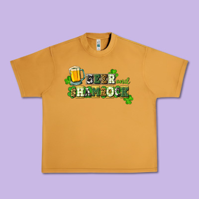 Beer And Shamrock Urban Heavy Tee Designed By Cowgirlartshop