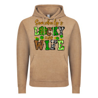 Vintage Coffee St. Patrick's Somebody’s lucky ass wife Vintage Hoodie - OliviaCreatesArt