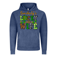 Vintage Denim St. Patrick's Somebody’s lucky ass wife Vintage Hoodie - OliviaCreatesArt