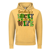 Vintage Mustard St. Patrick's Somebody’s lucky ass wife Vintage Hoodie - OliviaCreatesArt
