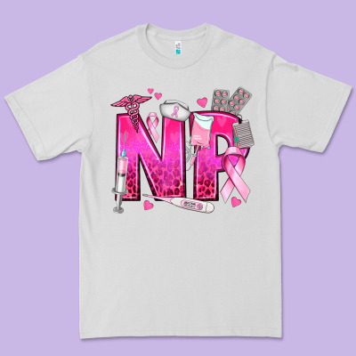 Breast Cancer Np Nurse Practitioner Premium Tee Designed By Texasbilliewilder