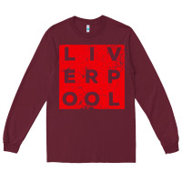 Burgundy Cool Retro Grunge Vintage look Liverpool shirt gift , best gift, costu Long Sleeve Tee - maiPhamDesign