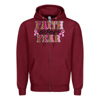 Burgundy faıth over fear Zipper Hoodie - BarkalooDesign