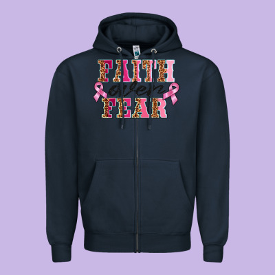 Faıth Over Fear Zipper Hoodie Designed By Barkaloodesign