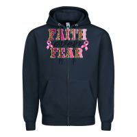 Navy faıth over fear Zipper Hoodie - BarkalooDesign