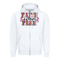 White faıth over fear Zipper Hoodie - BarkalooDesign