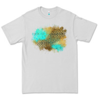 Dove Grey turquoise leopard patch Premium Tee - Jasminsmagicworld