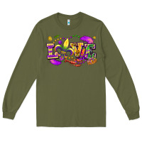 Army Green Love Mardi Gras Long Sleeve Tee - FaDigitalArtStudio