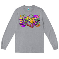Heather Grey Love Mardi Gras Long Sleeve Tee - FaDigitalArtStudio