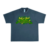 Midnight Navy Just a girl who loves St. Patrick's Day Urban Heavy Tee - HowdyJamesFarm