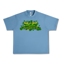 Pebble Blue Just a girl who loves St. Patrick's Day Urban Heavy Tee - HowdyJamesFarm