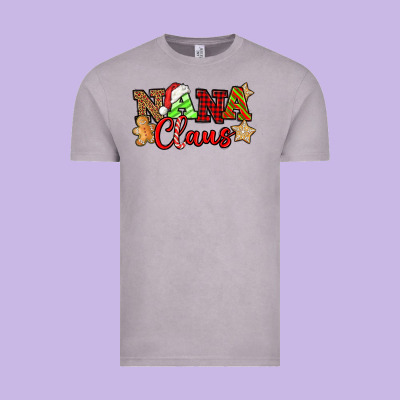 Nana Claus Christmas Lights And Gifts Mother's Day Vintage Tee Designed By Howdyjamesfarm