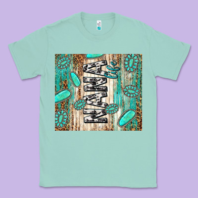 Nana Life Glitter Leopard Classic Tee Designed By Tumblerdesignbyshophia