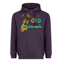 Plum the lord is my strength and my song guitar with su Heavyweight Hoodie - AdoDesignShop